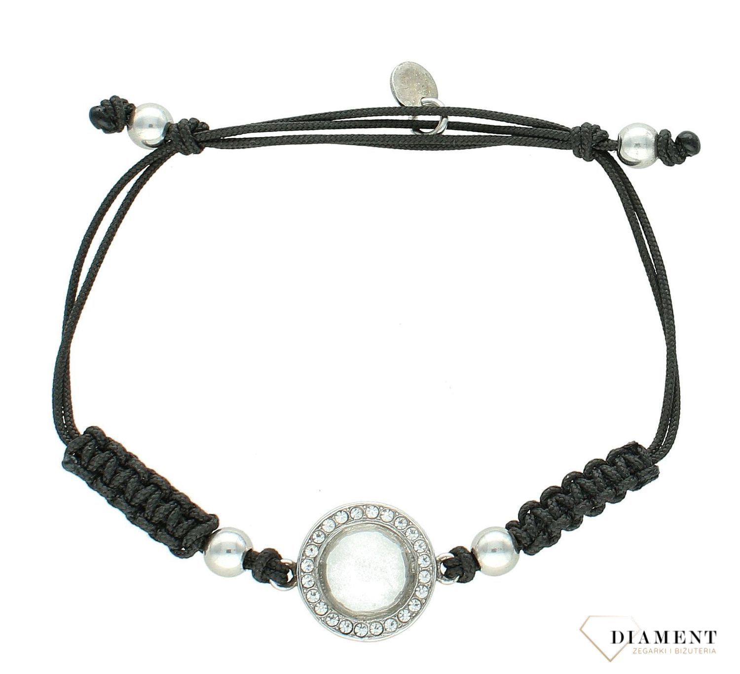 Srebrna bransoletka damska 925 na czarnym sznurku okrągła cyrkonia DIA-BRA-CYRKONIA-SZNUREK-925. Idealny pomysł na prezent dla każdej kobiety. Bransoletka na sznureczku będzie idealnym prezentem dla ukochanej kobiety1.jpg