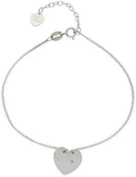 Bransoletka damska ze srebra próby 925, ozdobiona zawieszką w kształcie serca z brylantem. Długość 17+3 cm, zapięcie na karabińczyk, waga 1,90 g. Elegancka i ponadczasowa biżuteria.1.jpg