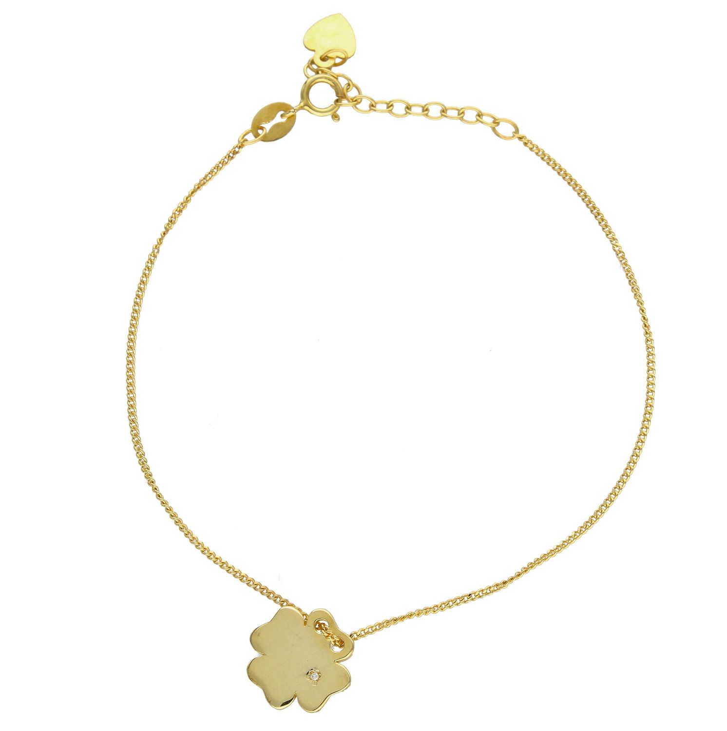 Srebrna bransoletka pozłacana koniczynka z brylantem DIA-BRA-DIAMENT4-925 (1).jpg