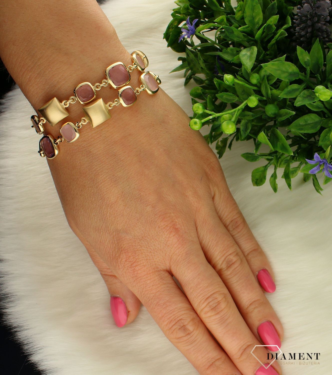 Bransoletka srebrna 925 pokryta złotem DIA-BRA-H4182590RM-925. Biżuteria zaprojektowana z pasją i dbałością o każdy detal. Utrzymana w najnowszych trendach złota bransoletka świetnie sprawdzi się ekspon (3).jpg