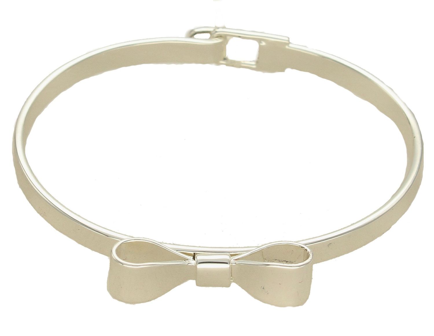 Bransoletka damska sztywna na biglu 'sztywna kokardka' DIA-BRA-KOKARDA-S. Bransoletka Karpiński Klasyczna z kokardką - bransoletka typu obręcz w kolorze srebra delikatnie przyozdobiona kokardką.  (1).jpg