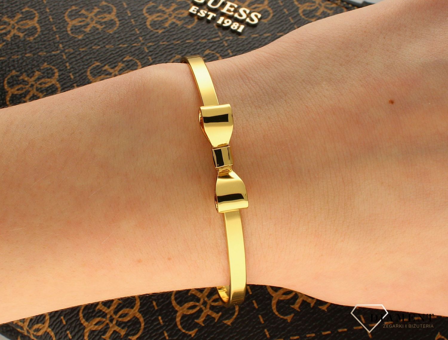 Bransoletka Karpiński pozłacana sztywna kokardka DIA-BRA-KOKARDKA-S.jpg