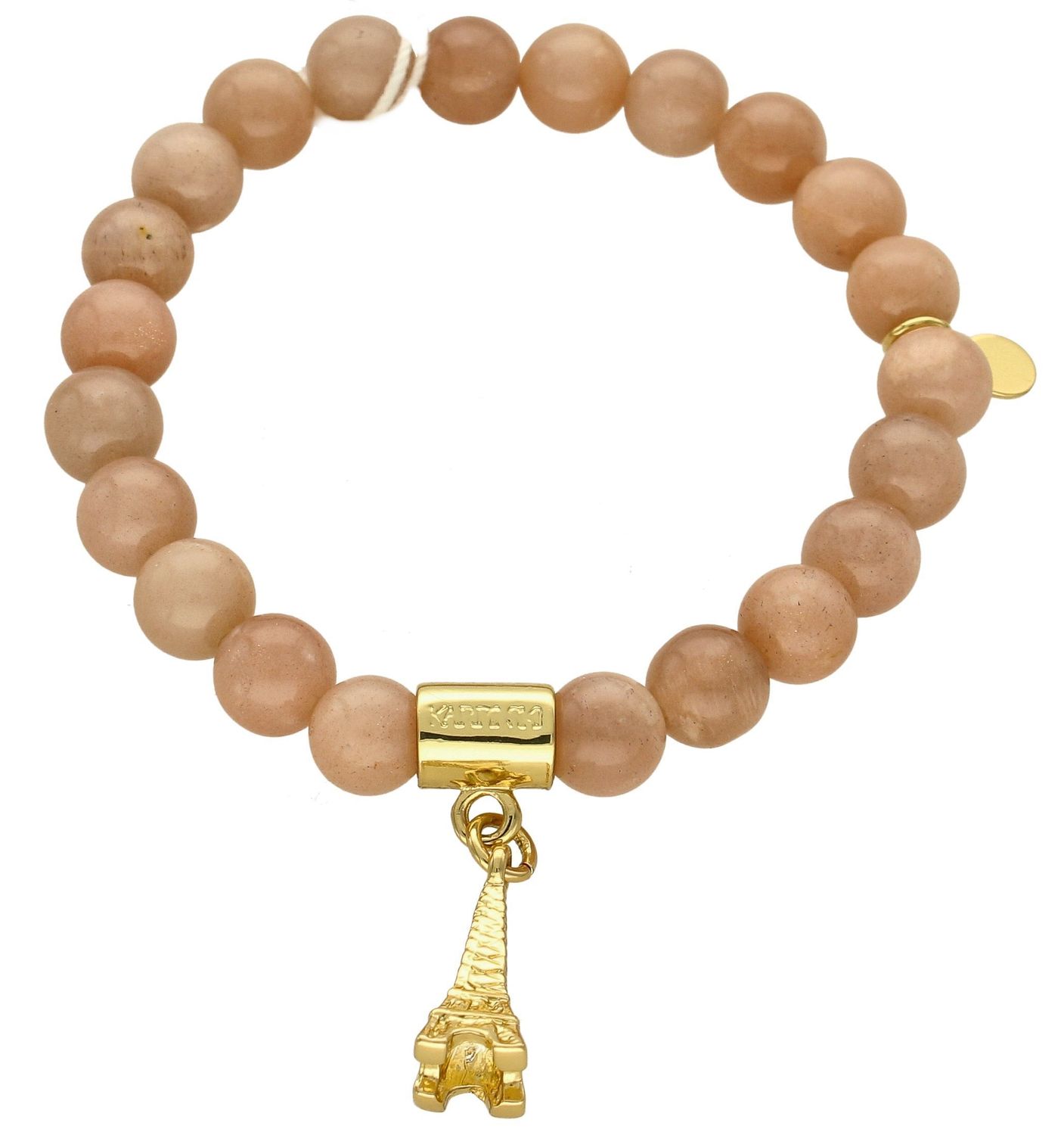 Bransoletka damska koraliki 'Wieża Eiffla' DIA-BRA-KORALIKI-PARYZ-2. Wyjątkowa damska bransoletka z koralików w różowym odcieniu. Bransoletka damska z zawieszką Wieża Eiffla (1).jpg