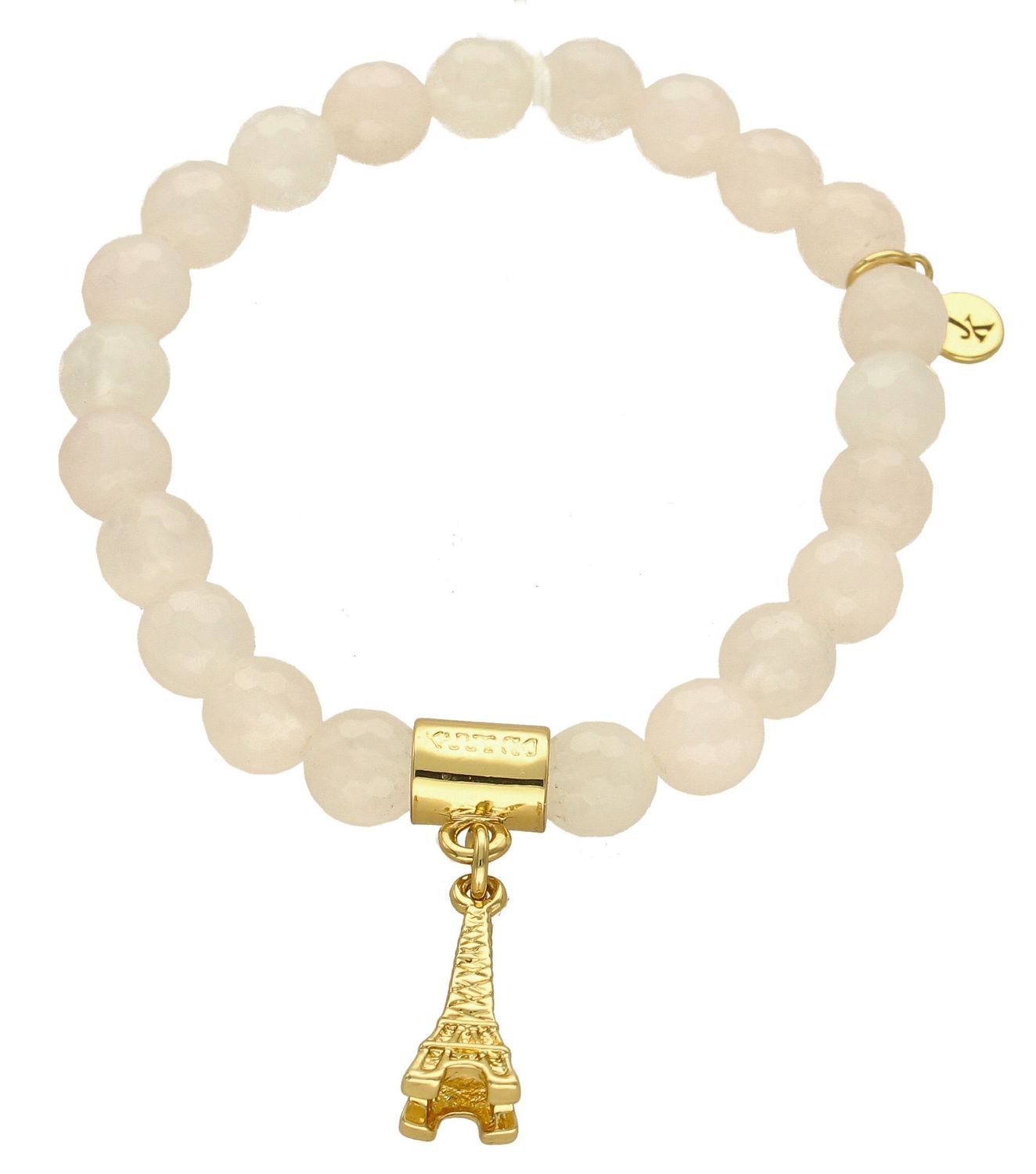 Bransoletka damska z koralikami i zawieszką Wieża Eiffla DIA-BRA-KORALIKI-PARYZ. Wyjątkowa damska bransoletka z koralików i zawieszki pozłacanej 24K złotem w kształcie Wieży Eiffla (2).jpg