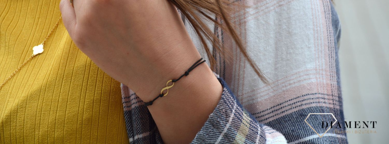 Bransoletka na sznureczku złota znak nieskończoności DIA-BRA-LU059G8K+1BLACK-333.jpg