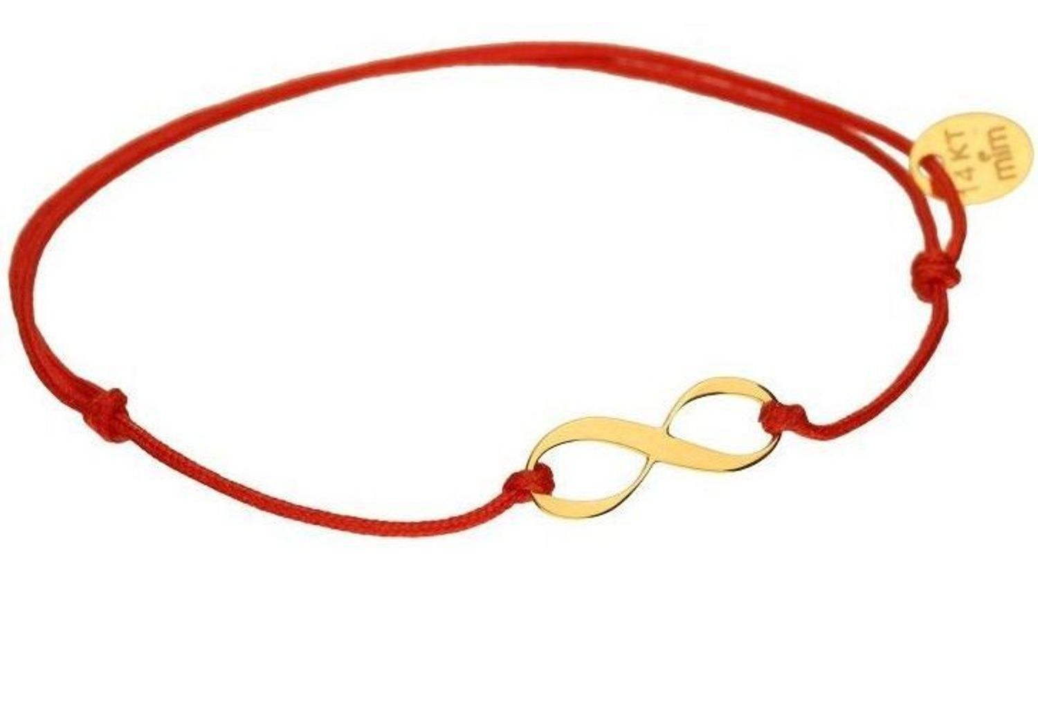 Złota bransoletka na czerwonym sznurku z nieskończonością 585 DIA-BRA-LU059G8K-585, bransoletka z czerwnym sznurkiem.jpg