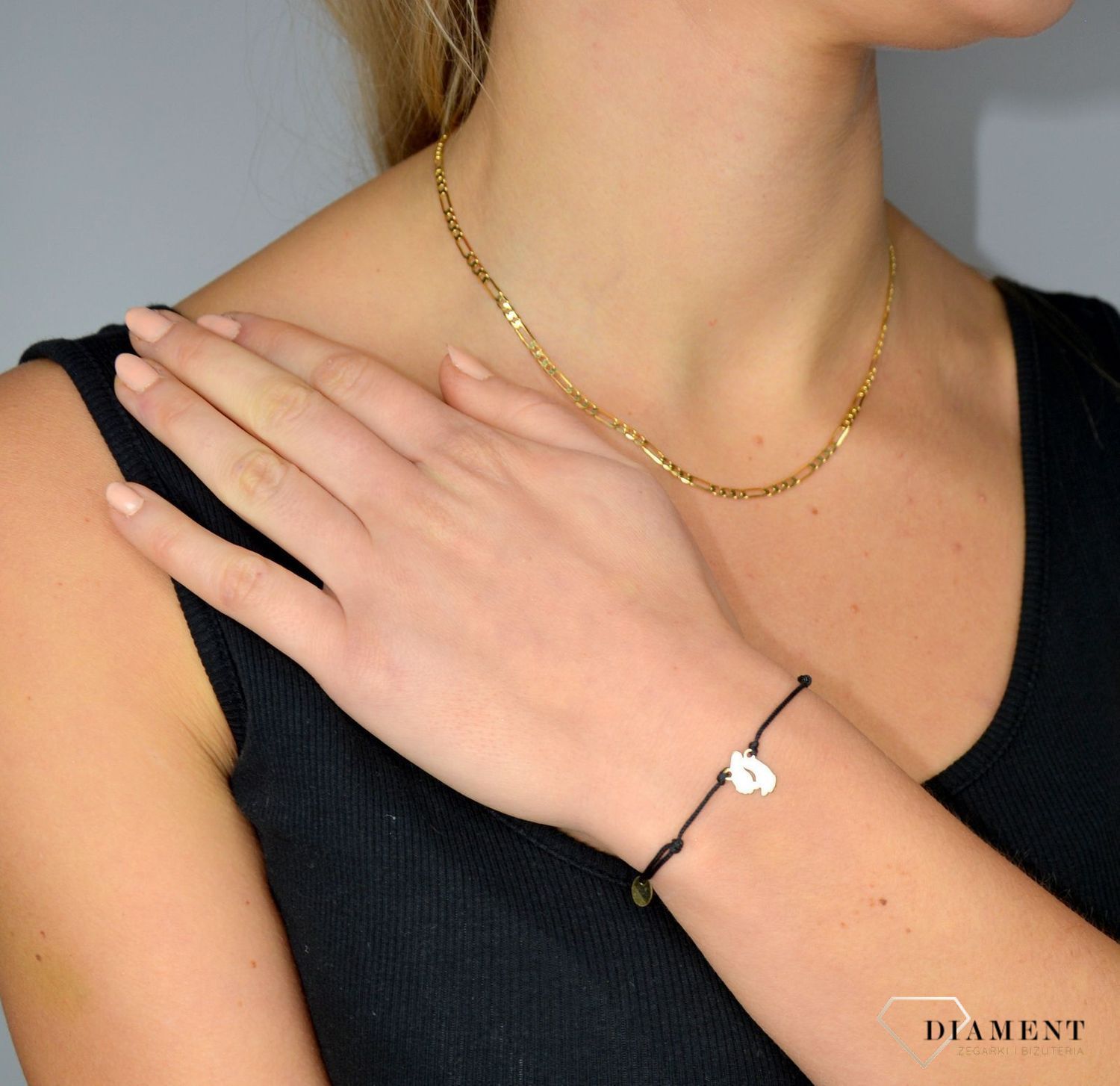 złota branbsoletka na sznurku dla młodej mamy. Zrob grawer LU062G8K.jpg