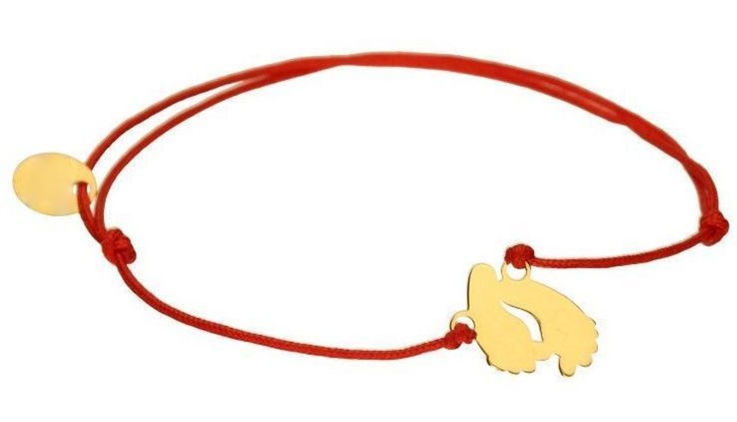 Bransoletka złota damska czerwony sznurek Stópki DIA-BRA-LU062G8KRED-333.jpg