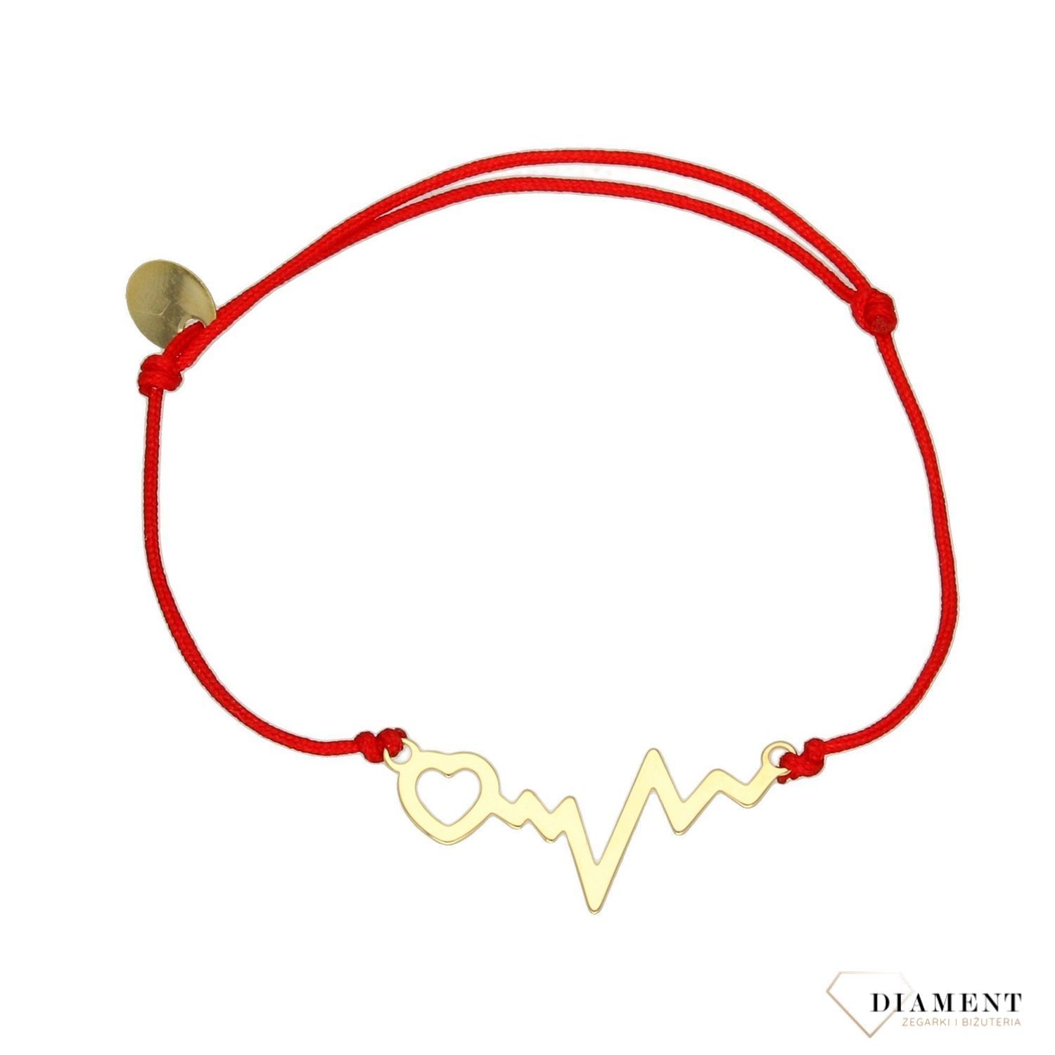 Złota bransoletka na sznurku  Linia Życia LU067G8K.jpg
