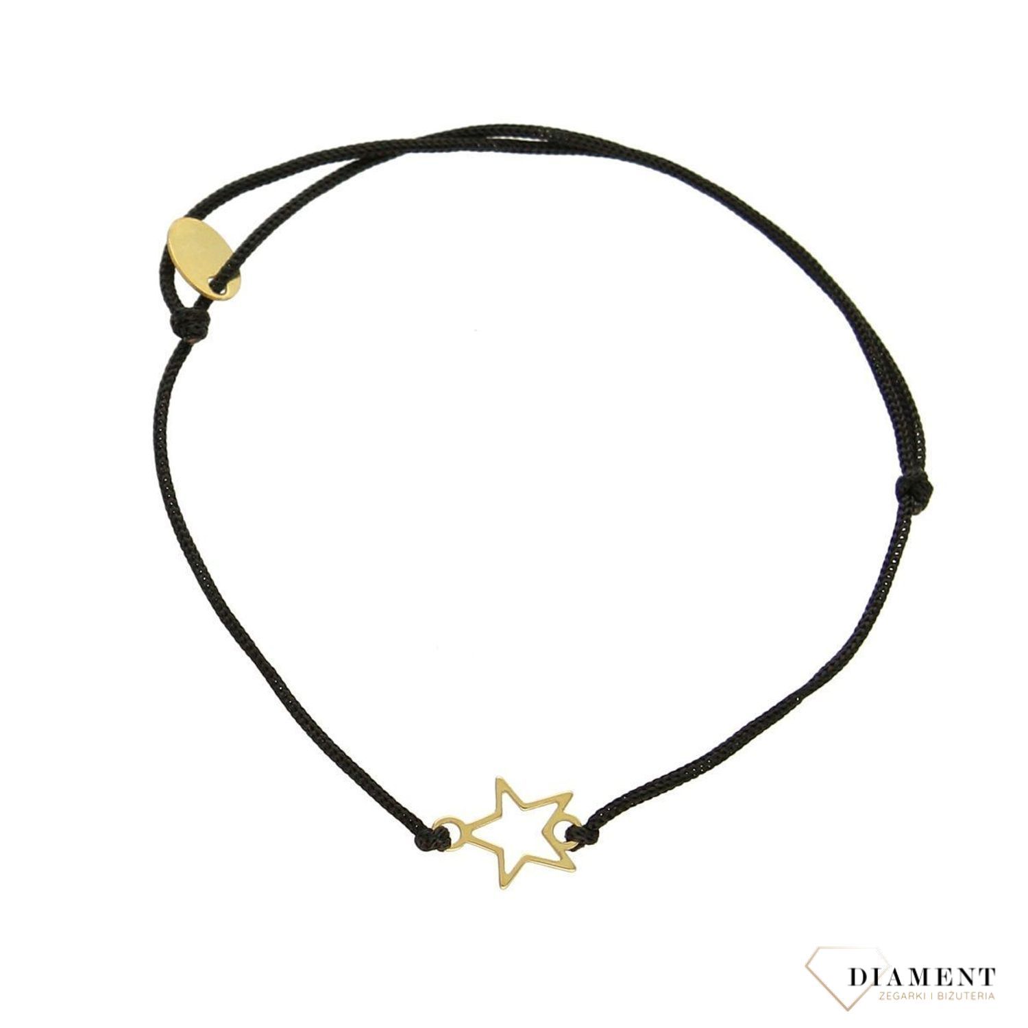 Złota bransoletka na sznureczku z gwiazdką (1).jpg