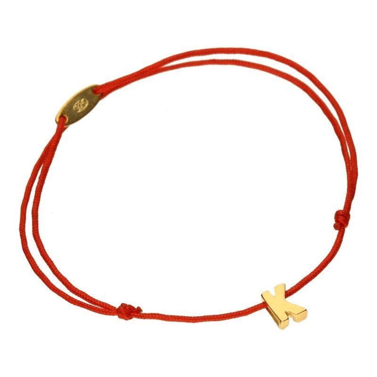 Bransoletka damska na czerwonym sznurku literka K DIA-BRA-LU083REDY-K-925.jpg