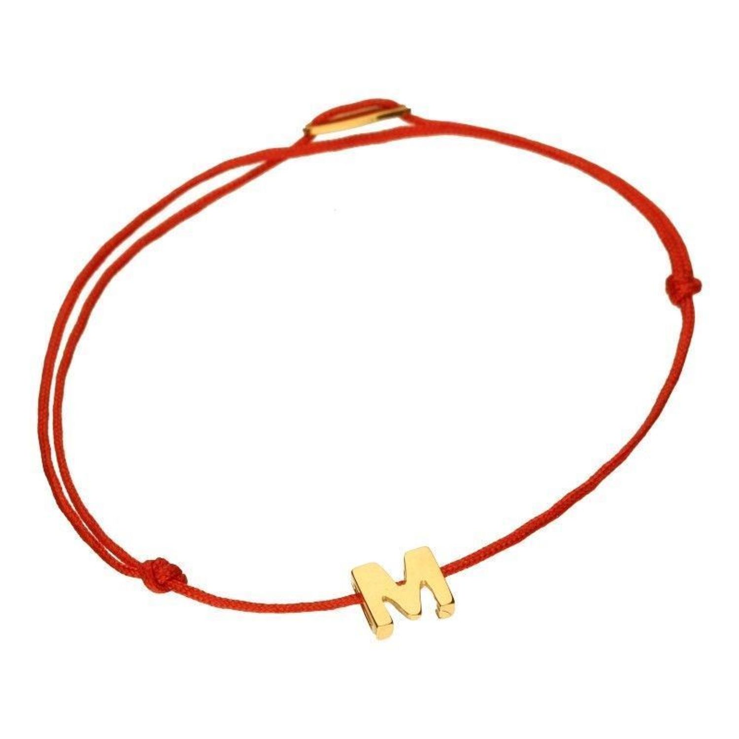 Bransoletka damska na czerwonym sznurku literka M DIA-BRA-LU084REDY-M-925.jpg