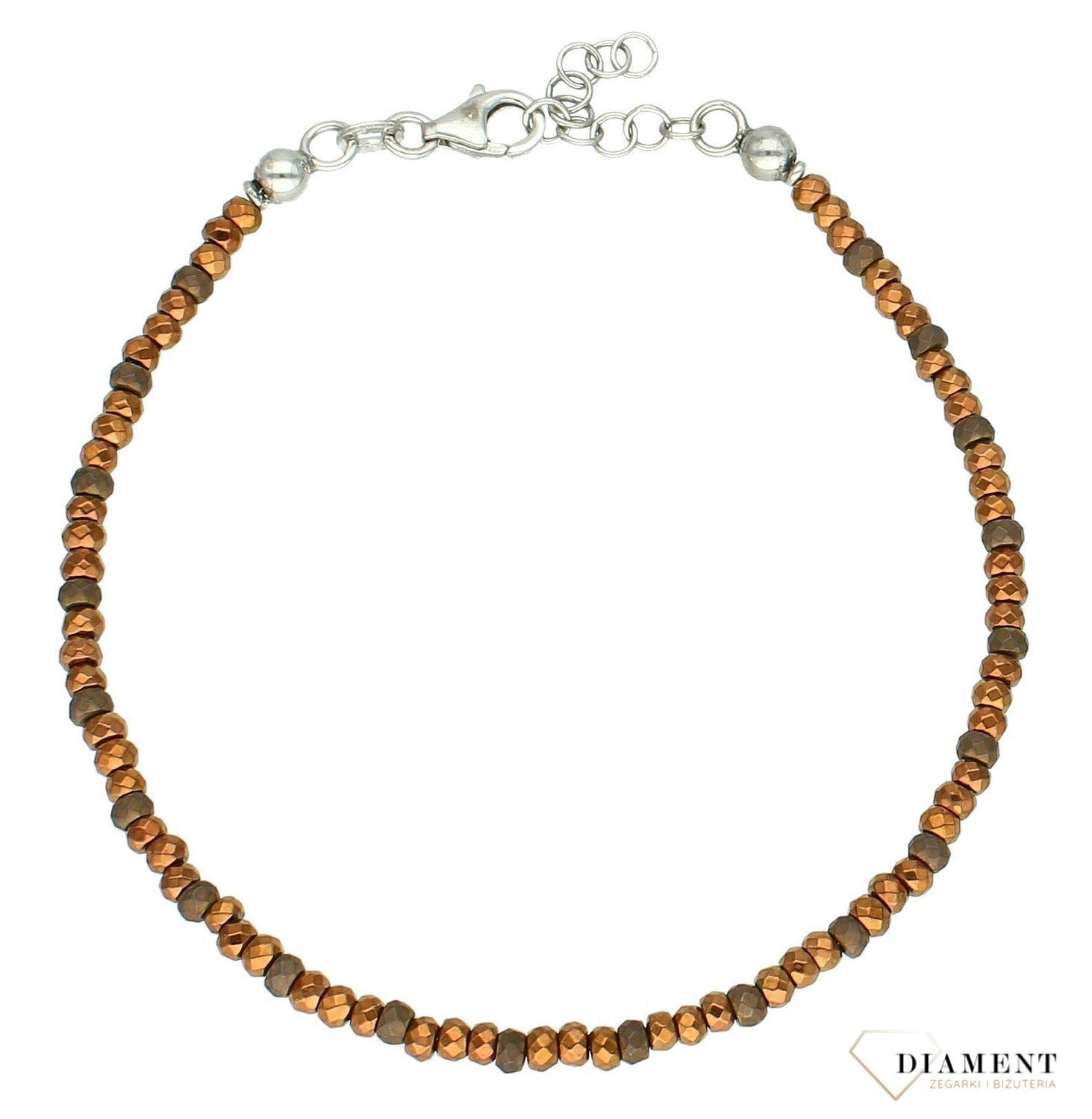 Srebrna bransoletka damska 925 z miedzianych koralików DIA-BRA-MIEDZIANE-KULKI-925. Bransoletka z koralikami wykonana z próby 925 o oryginalnej formie będzie idealnym prezentem dla ukochanej kobiety1.jpg