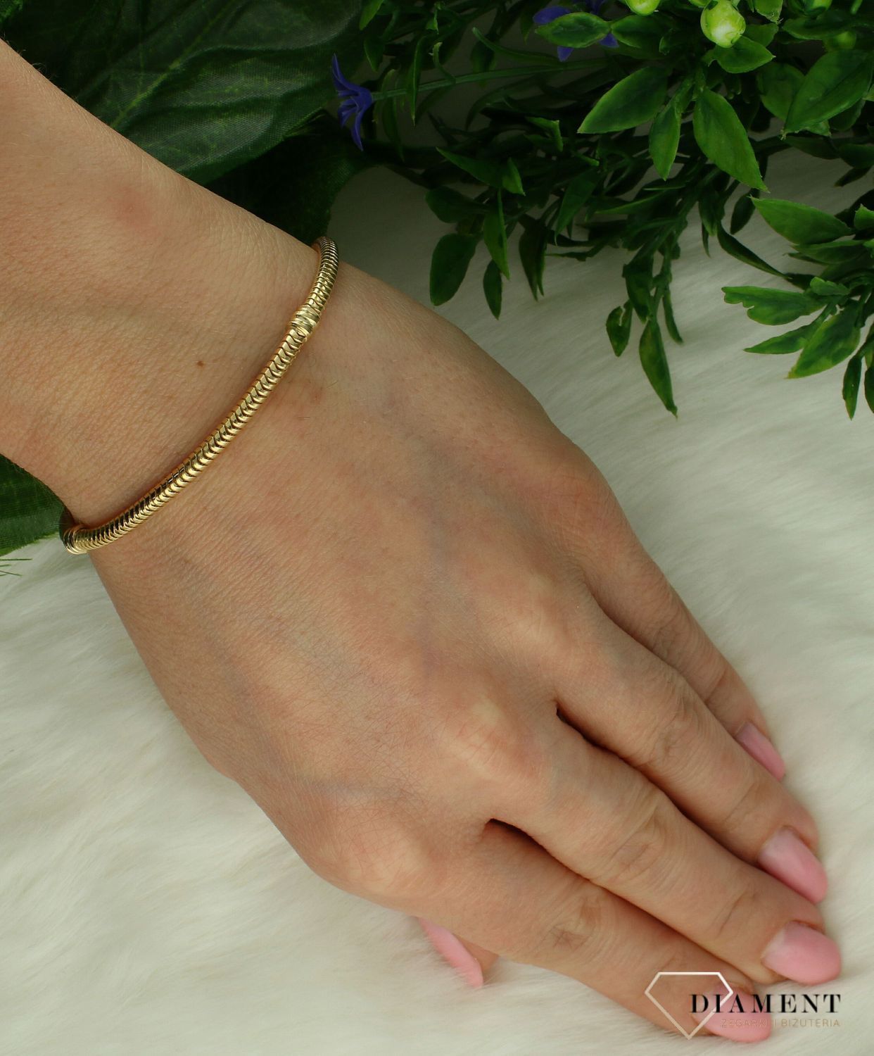 Srebrna bransoletka modułowa do charmsów 925 pokryta złotem DIA-BRA-MOD10Z-925. Bransoletka typu Pandora pozłacana. Bransoletka srebrna modułowa. Bransoletka srebrna pozłacana do charmsów. Bransoletka żmijka na prezent..jpg