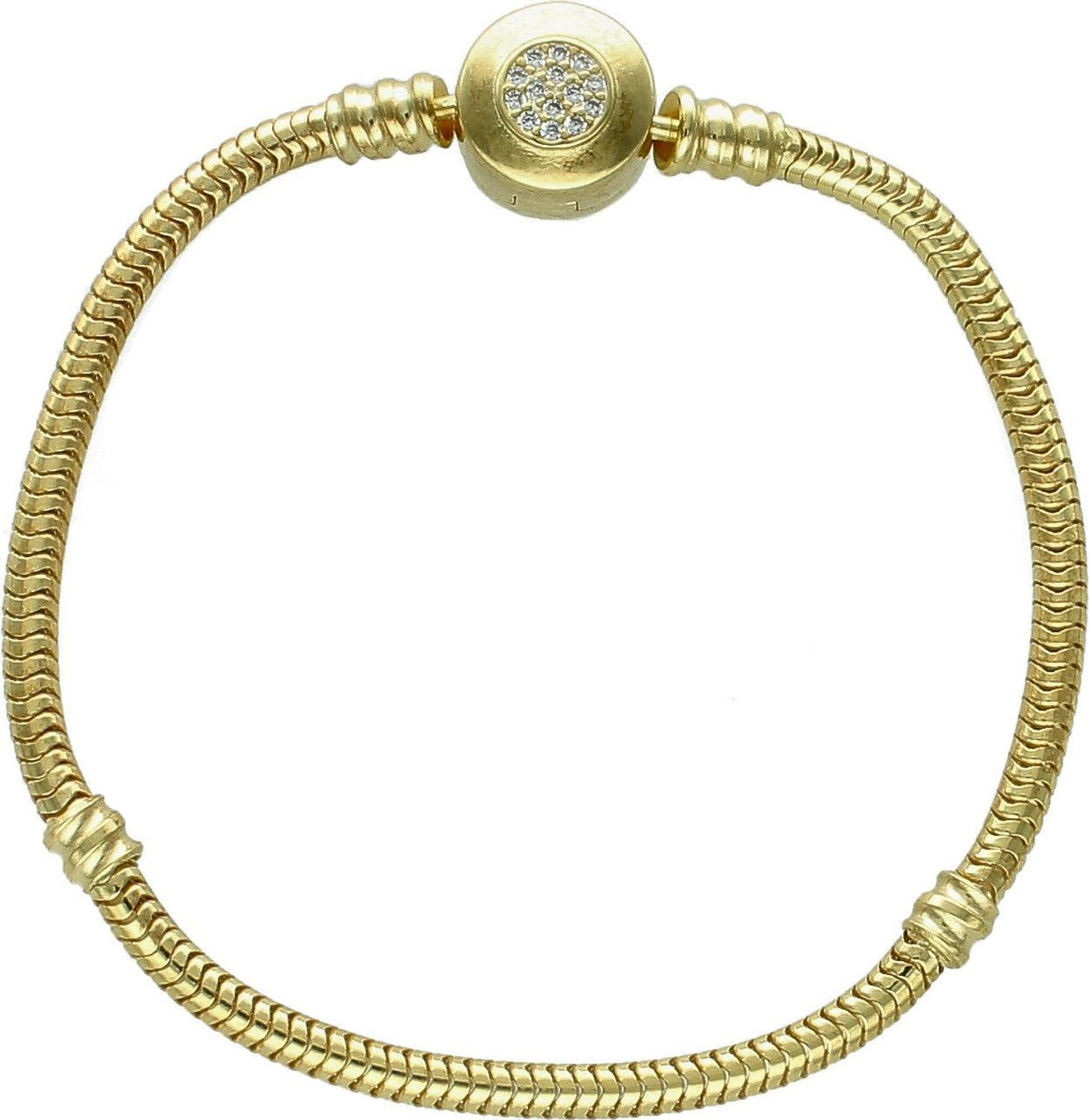 Srebrna bransoletka modułowa do charmsów 925 pokryta złotem DIA-BRA-MOD10Z-925. Bransoletka typu Pandora pozłacana. Bransoletka srebrna modułowa. Bransoletka srebrna pozłacana do charmsów. Bransoletka żmijka na prezent..jpg