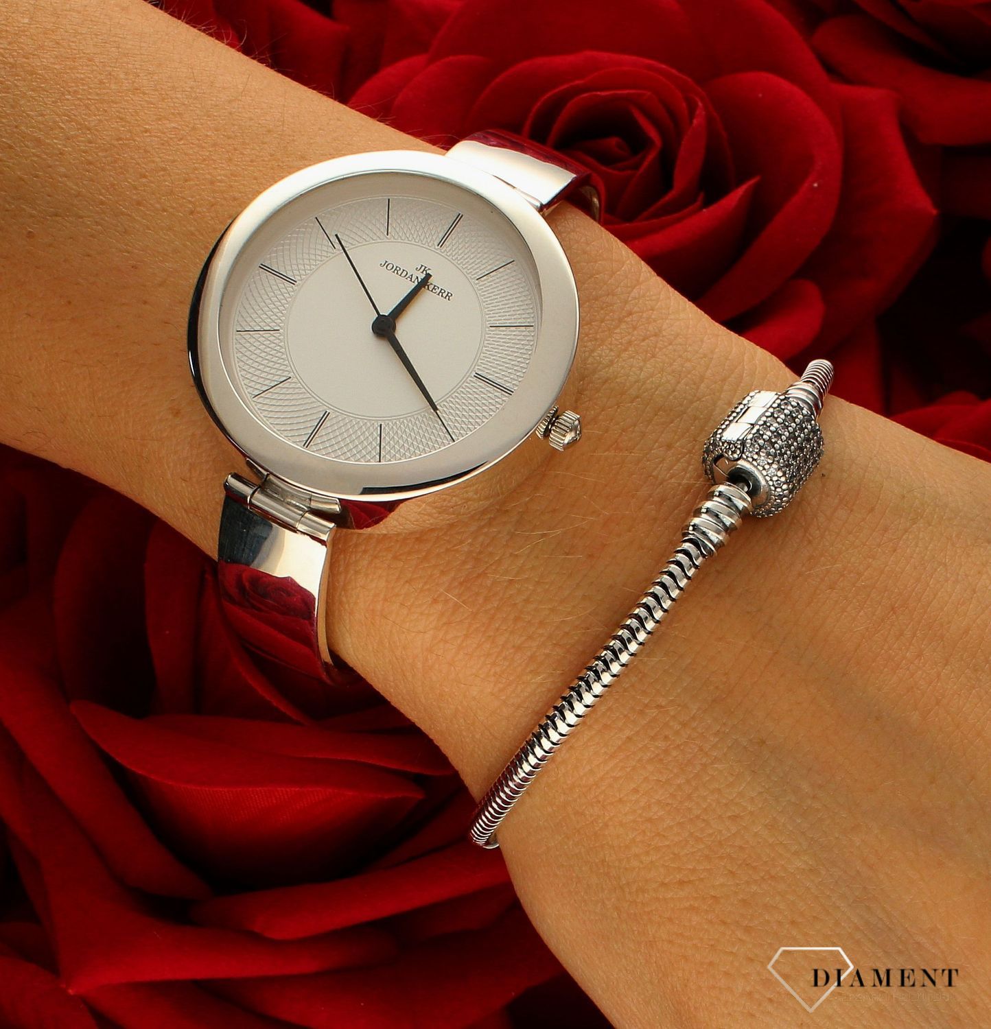 Srebrna bransoletka damska do charmsów modułowa Typu Pandora z cyrkoniami DIA-BRA-MOD11R-925. Srebrna bransoletka damska. Bransoletka srebrna do charmsów. Srebna bransoletka modułowa. Bransoletka typu Pandory. .jpg