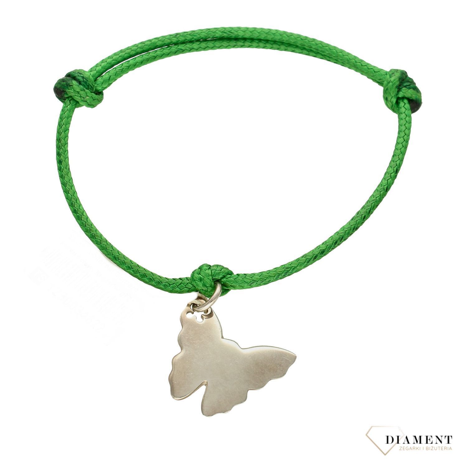 Bransoletka na sznureczku z motylkiem srebro 925 DIA-BRA-MOTYL-925. Biżuteria ta będzie wspaniałym upominkiem dla każdej osoby. Bransoletka na sznurk.jpg