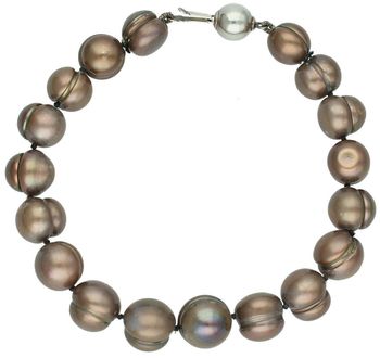 Bransoletka z brązowych pereł 9 mm – srebro 925, elegancja w ciepłych tonach (1).jpg