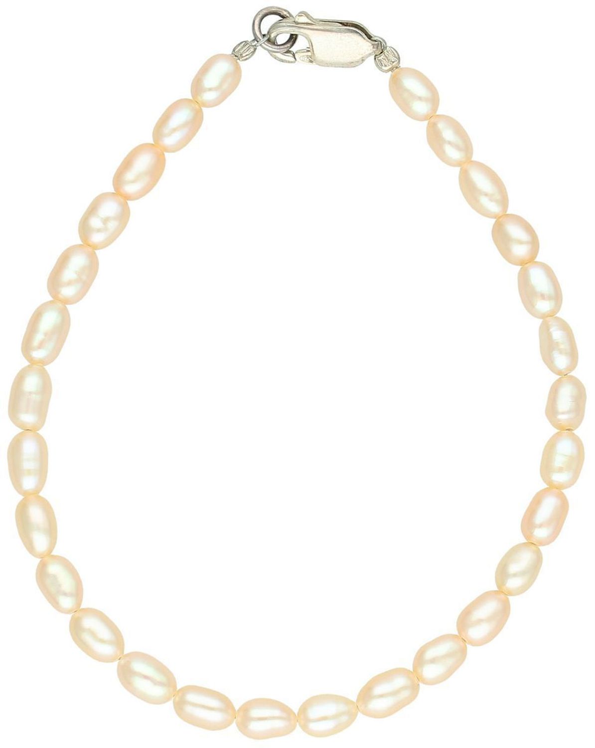 Bransoletka damska z łososiowych pereł ryżowych 4–6 mm – srebro 925, 19 cm (1).jpg