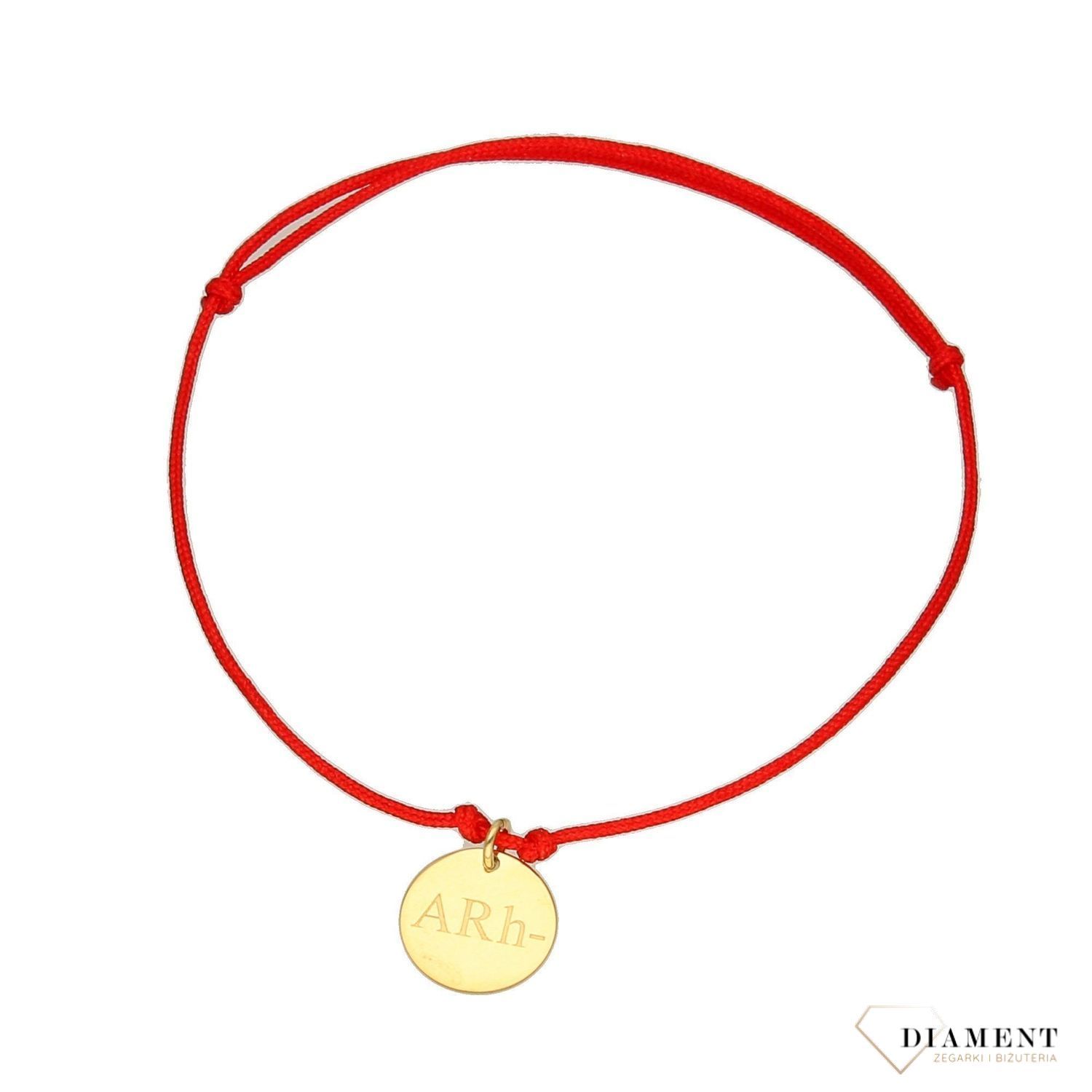 Złota bransoletka z grpą krwi ARh- PL0129BG14K.jpg