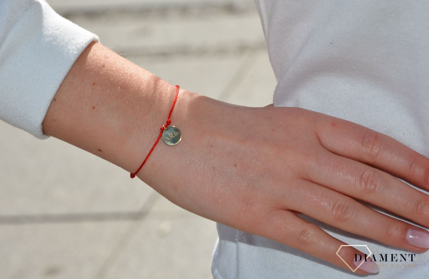 Złota bransoletka z grpą krwi ARh- PL0129BG14K.jpg