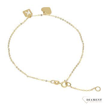Bransoletka złota serduszko i literka K PL0179BG8K+K, elegancka i nowoczesna biżuteria, idealna na prezent.jpg