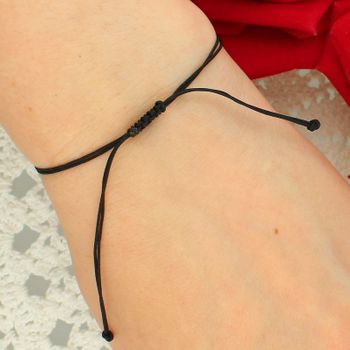Bransoletka damska na czarnym sznurku z koniczynką srebro 925 – symbol szczęścia (1).jpg