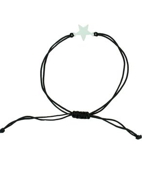 Bransoletka sznurkowa czarna ze srebrną gwiazdką – minimalistyczna bransoletka damska..jpg