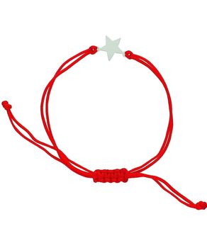 Bransoletka sznurkowa czerwona ze srebrną gwiazdką – regulowana, minimalistyczna.jpg