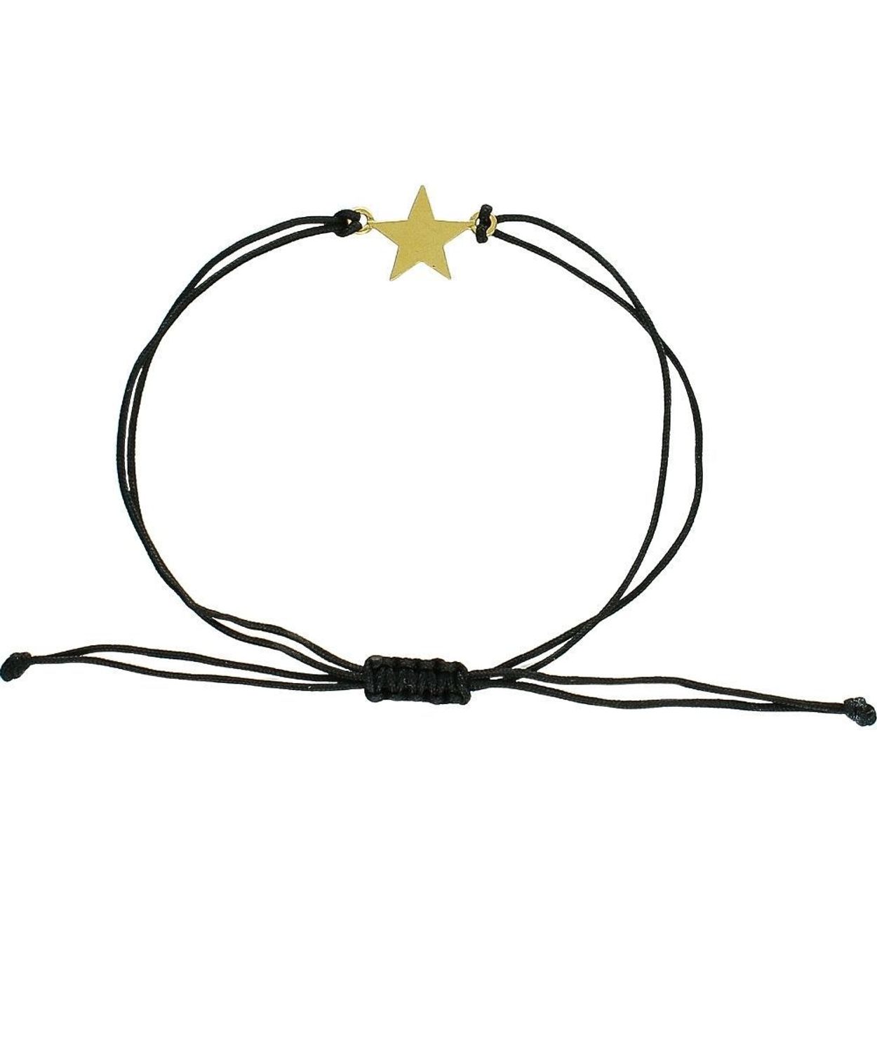Bransoletka sznurkowa czarna z pozłacaną gwiazdką – symbol marzeń i szczęścia.jpg