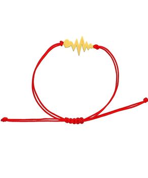 Bransoletka sznurkowa czerwona ze złotym sercem i pulsem – regulowana, minimalistyczna.jpg