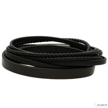 Skórzana bransoletka męska czarna DIA-BRA-S1303446-STALd.jpg