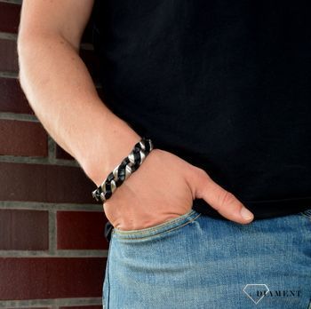 Biżuteria męska bransoletka  'Czarna stal' ✓ Bransoletka dla mężczyzny (5).JPG
