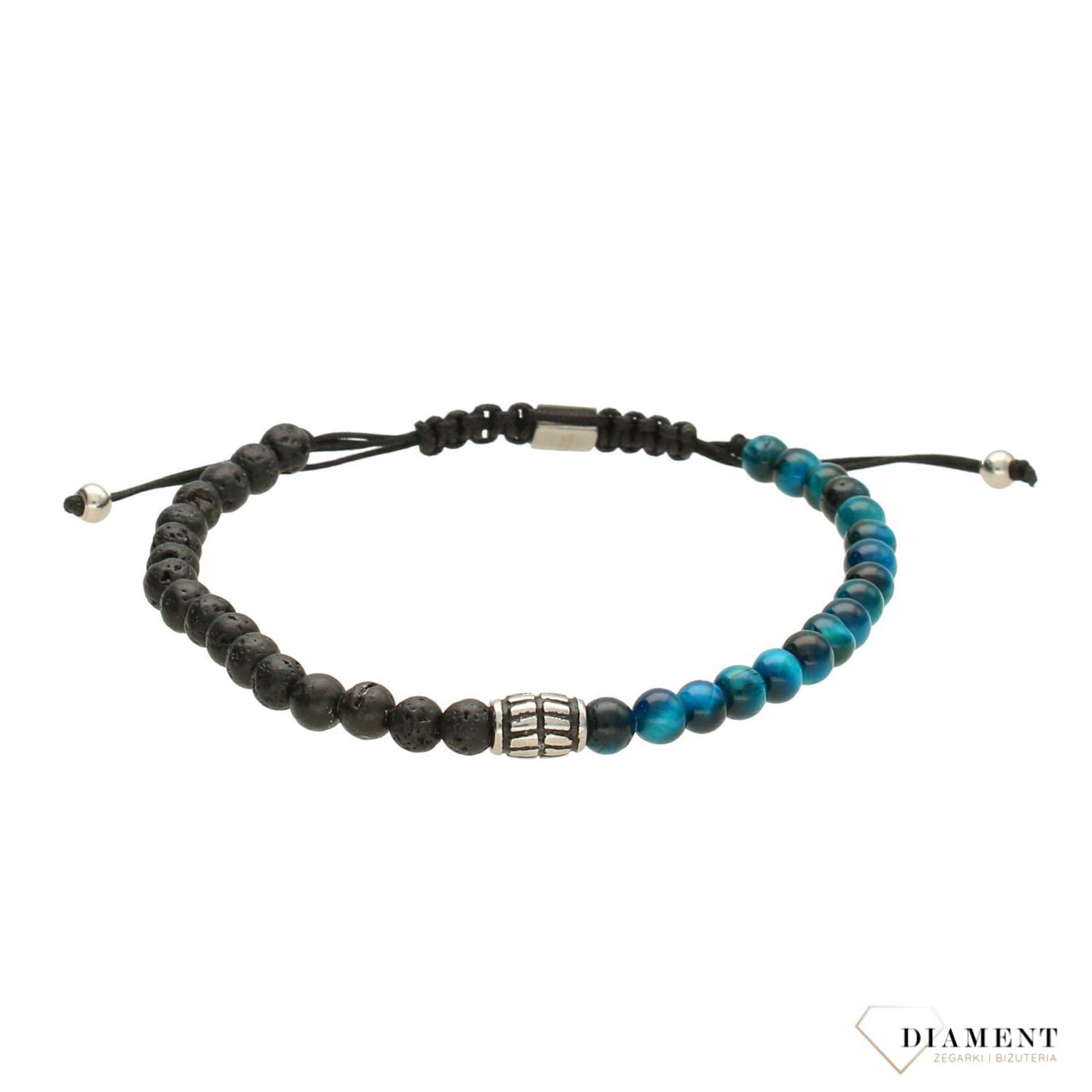 Bransoletka z drobnych koralików z lawy wulkanicznej ✓ Prezent dla chłopaka ✓ Akcesoria dla chłopaka✓ Akcesoria męskie ✓ Biżuteria męska ✓ Autoryzowany sklep 3.jpg