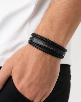 Poczwórna bransoletka męska czarna skórzana z grawerem – 19,5–20,5 cm black.jpg