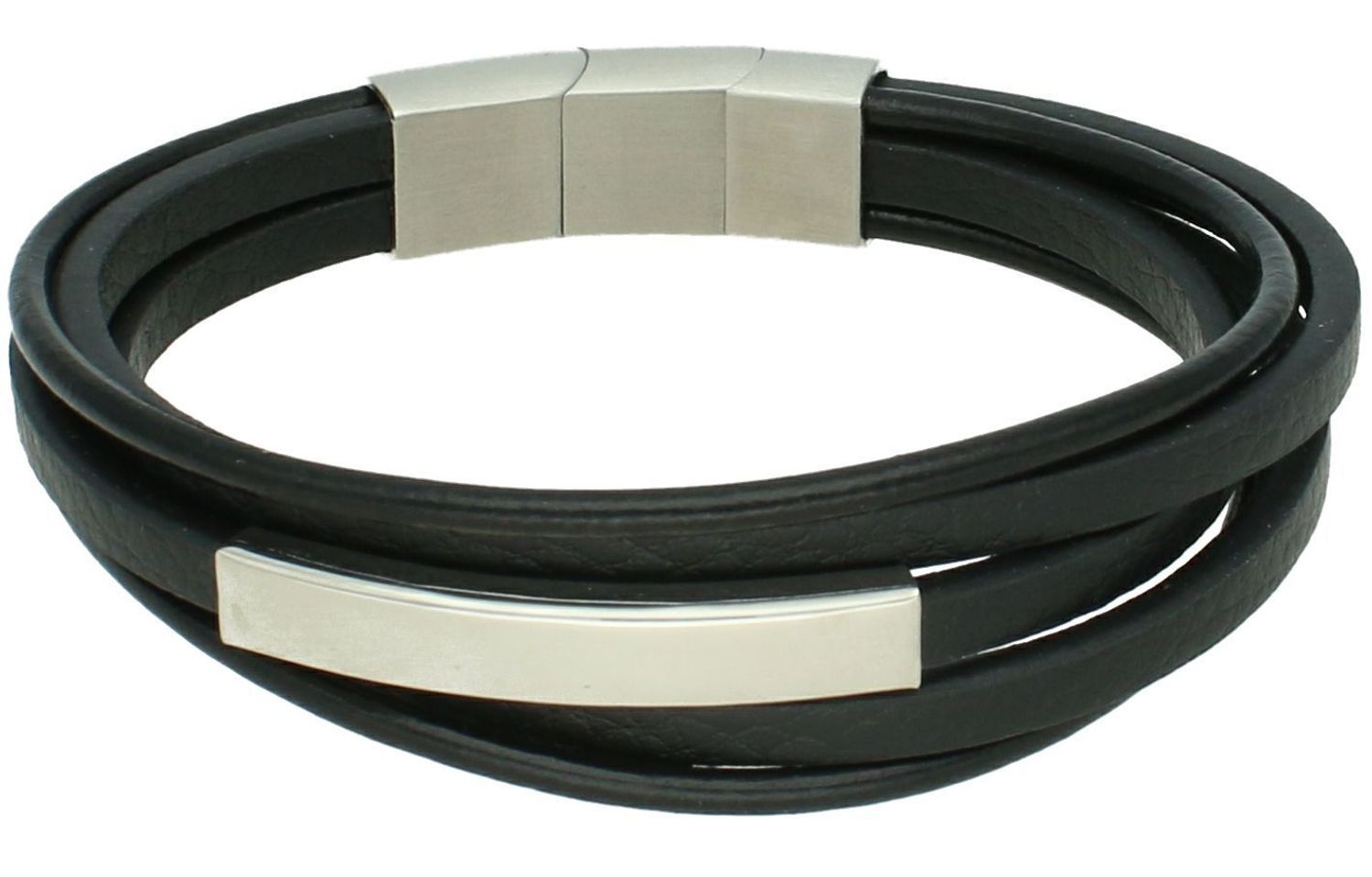 Bransoletka męska skórzana ze srebrną blaszką Grawer DIA-BRA-S6683849-STAL  2.jpg