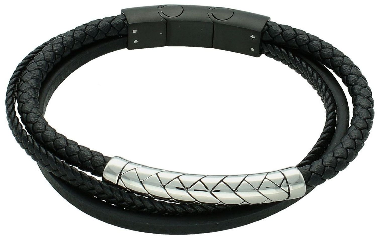 Bransoletka męska skórzana z ozdobą stalową DIA-BRA-S8964658-STAL  Styl i prostota bra.jpg