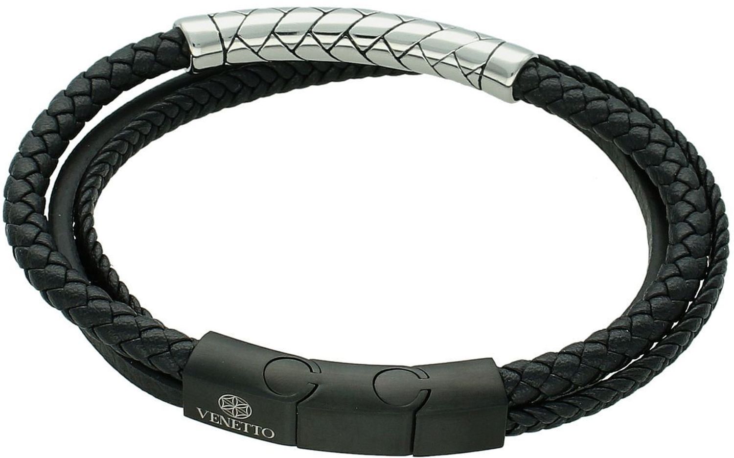 Bransoletka męska skórzana z ozdobą stalową DIA-BRA-S8964658-STAL  Styl i prostota bra.jpg