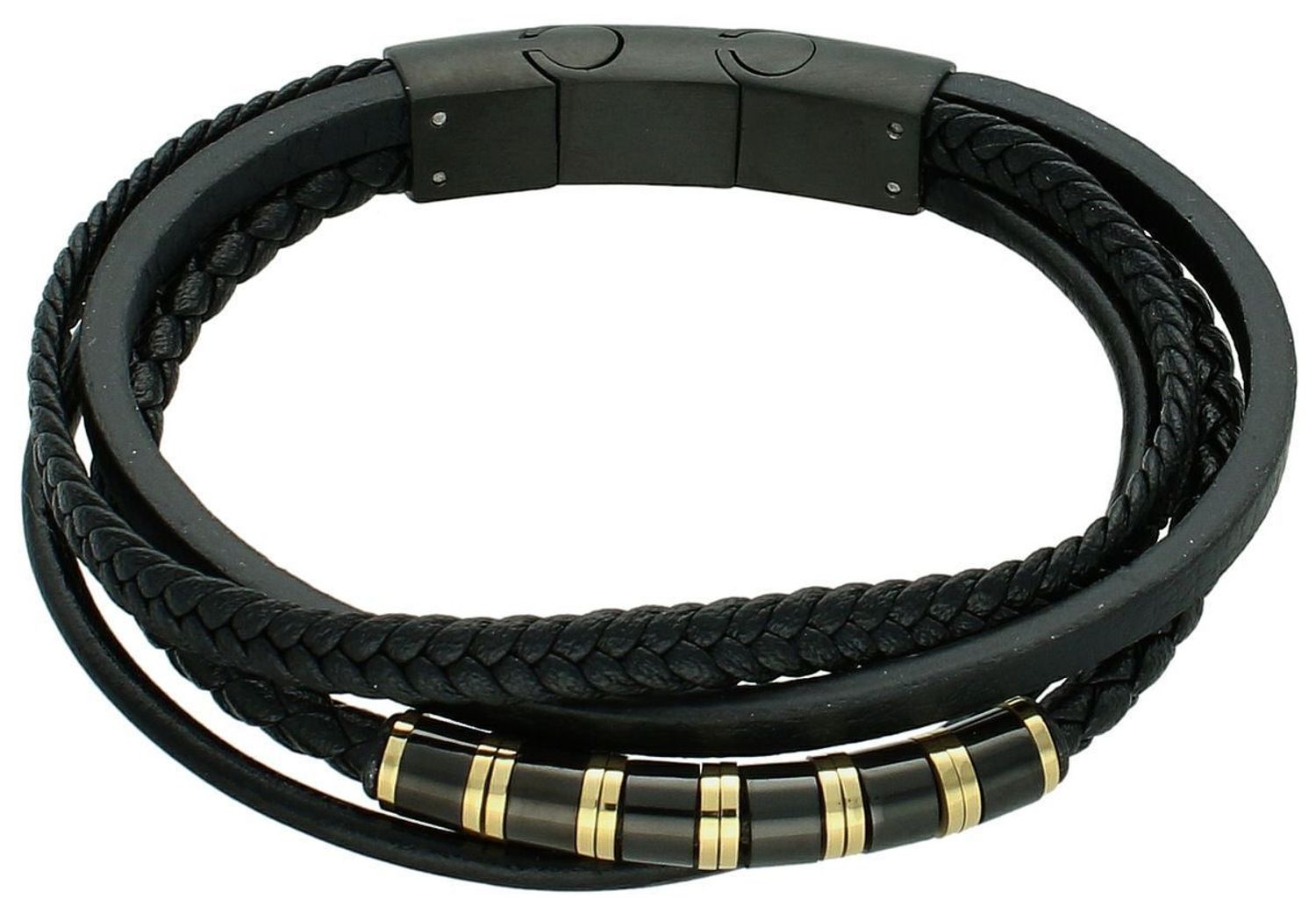 Bransoletka męska skórzana z elementem stalowym DIA-BRA-S9004859-STAL  Minimalizm i styl bra.jpg