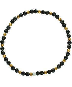 Bransoletka z turmalinem i hematytem – naturalne kamienie, elastyczna 18 cm KAMIENIE.jpg