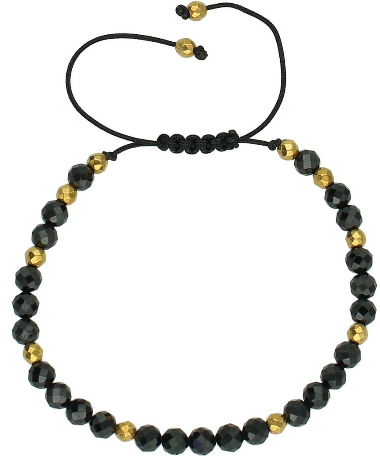 Bransoletka damska z turmalinem i hematytem – złote akcenty, regulowana.jpg