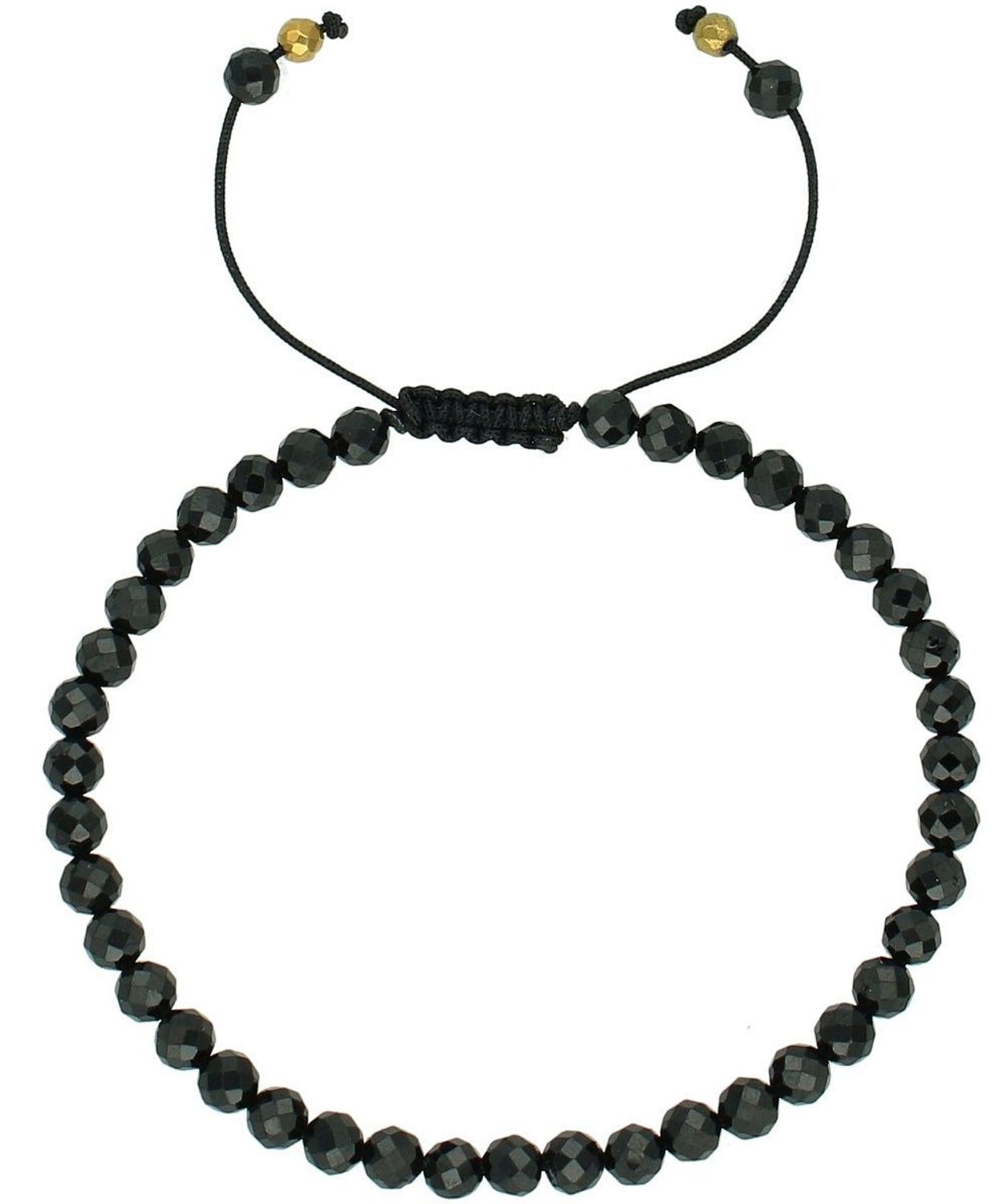 Bransoletka damska z turmalinem i hematytem – regulowana, czarny sznurek.jpg