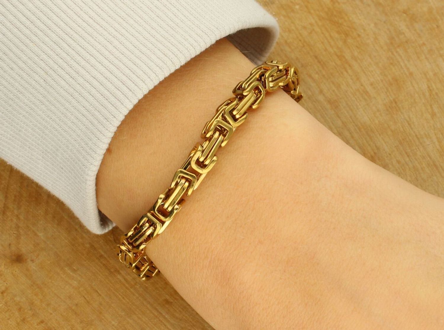 Bransoletka męska stal pozłacana splot królewski DIA-BRA-S3703952-STAL. Oryginalna męska bransoletka. Biżuteria męska na prezent. Pozłacana męska biżuteria. 1.jpg