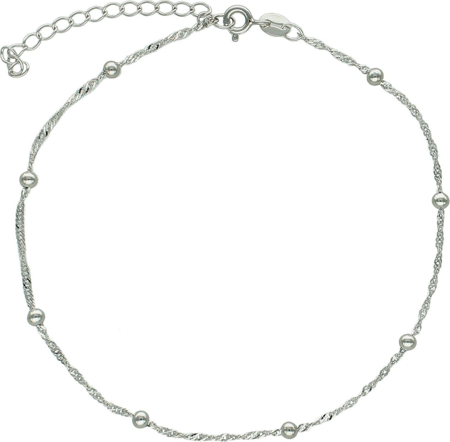 Srebrna bransoletka na nogę z kuleczkami DIA-BRA-YJ225021BNRH-925.jpg