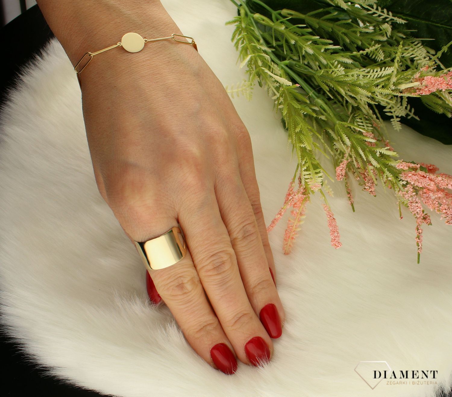 Złota bransoletka celebrytka blaszki DIA-BRA-ZO3037-585. Bransoletka wykonana z najwyższej jakości złota próby 585.  (1).jpg