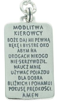 Srebrny Brelok Święty Krzysztof z Modlitwą – Patron Kierowców – Srebro 925 (1).jpg