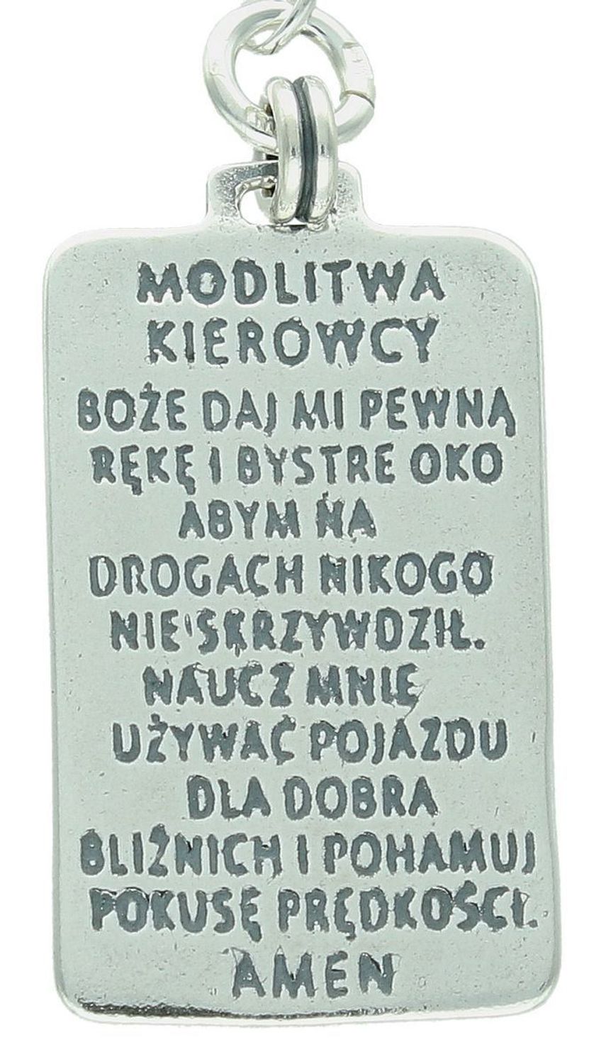 Srebrny Brelok Święty Krzysztof z Modlitwą – Patron Kierowców – Srebro 925 (2).jpg