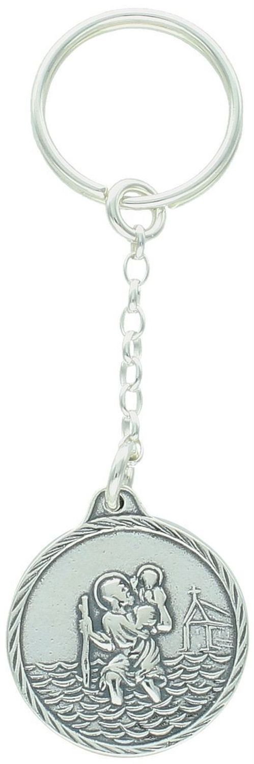 Srebrny Brelok Święty Krzysztof – Patron Kierowców, Próba 925 – 8 cm.jpg