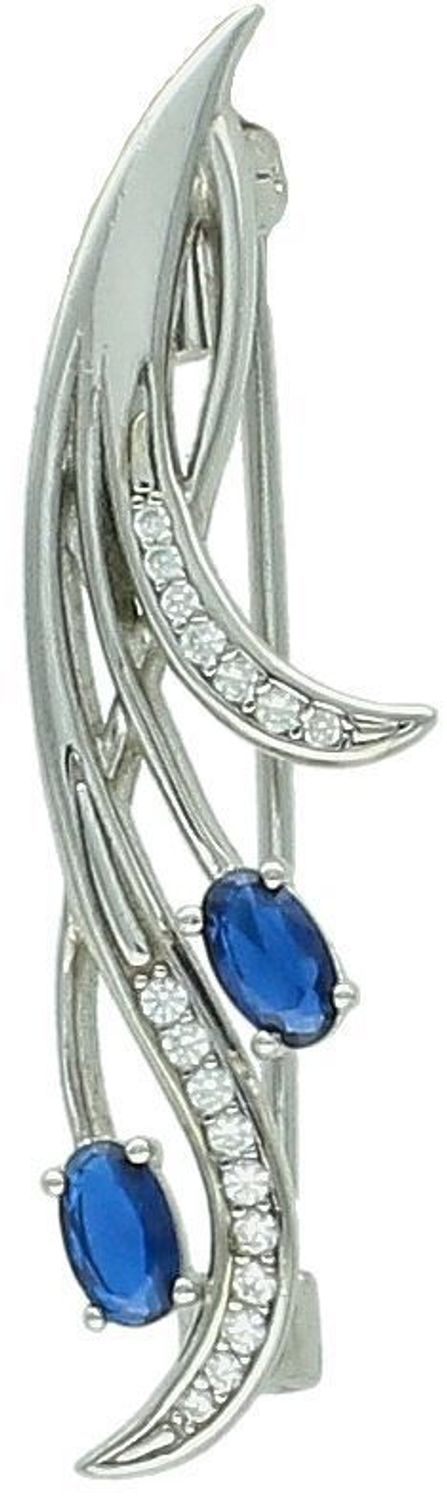 Srebrna broszka damska 925 klasyczna z cyrkoniami DIA-BRO-12327-925. Srebrna broszka damska. Broszka srebrna klasyczna. Broszka damska na prezent dla mamy, babci. Broszka klasyczna srebrna z 1.jpg