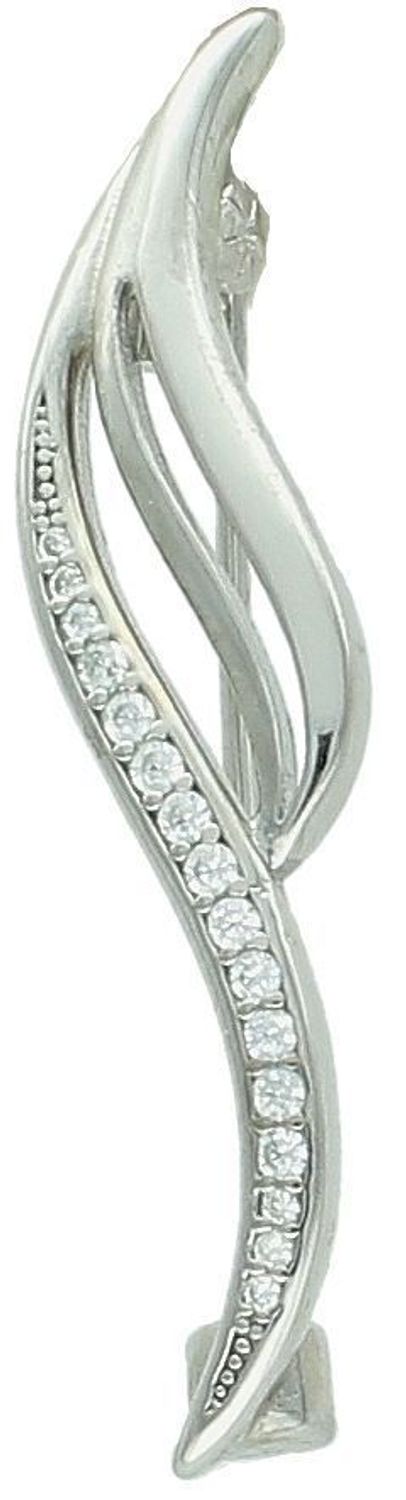 Broszka srebrna z cyrkoniami fala próba 925, DIA-BRO-12329-925 Broszka srebrna z cyrkoniami w kształcie fali to elegancka biżuteria, która w subtelny sposób podkreśli każdą stylizację.1.jpg